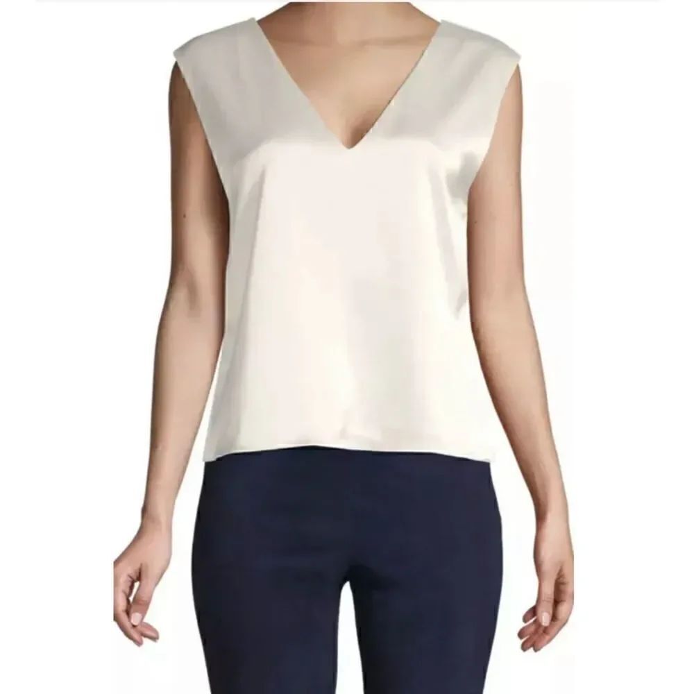 NWT Alice + Olivia Fleta Tie-Back Satin Blouse